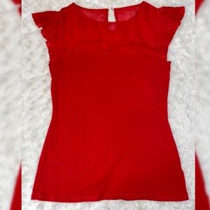Express Red Mesh top shirt Small